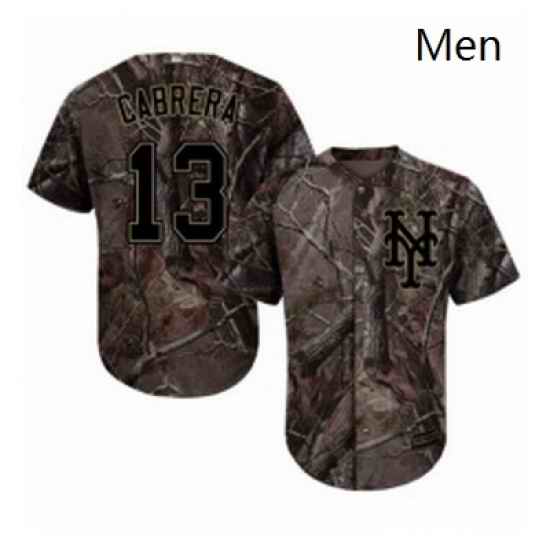 Mens Majestic New York Mets 13 Asdrubal Cabrera Authentic Camo Realtree Collection Flex Base MLB Jersey